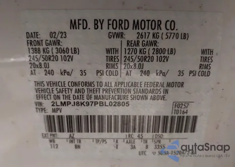 2023 Lincoln Nautilus Reserve from USA, damaged, VIN 2LMPJ8K97PBL02805